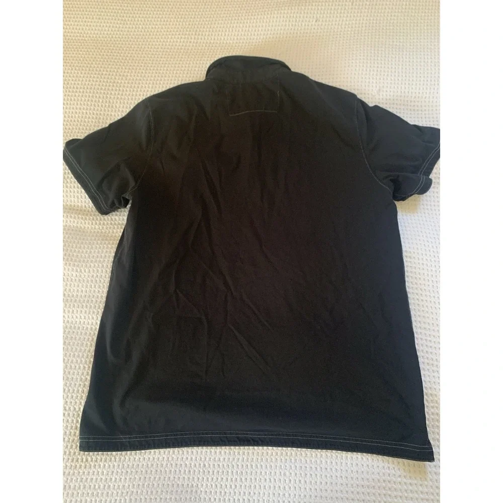 Banana Republic Polo Shirt Men Large‎ Black Fitted Pima Cotton Pocket